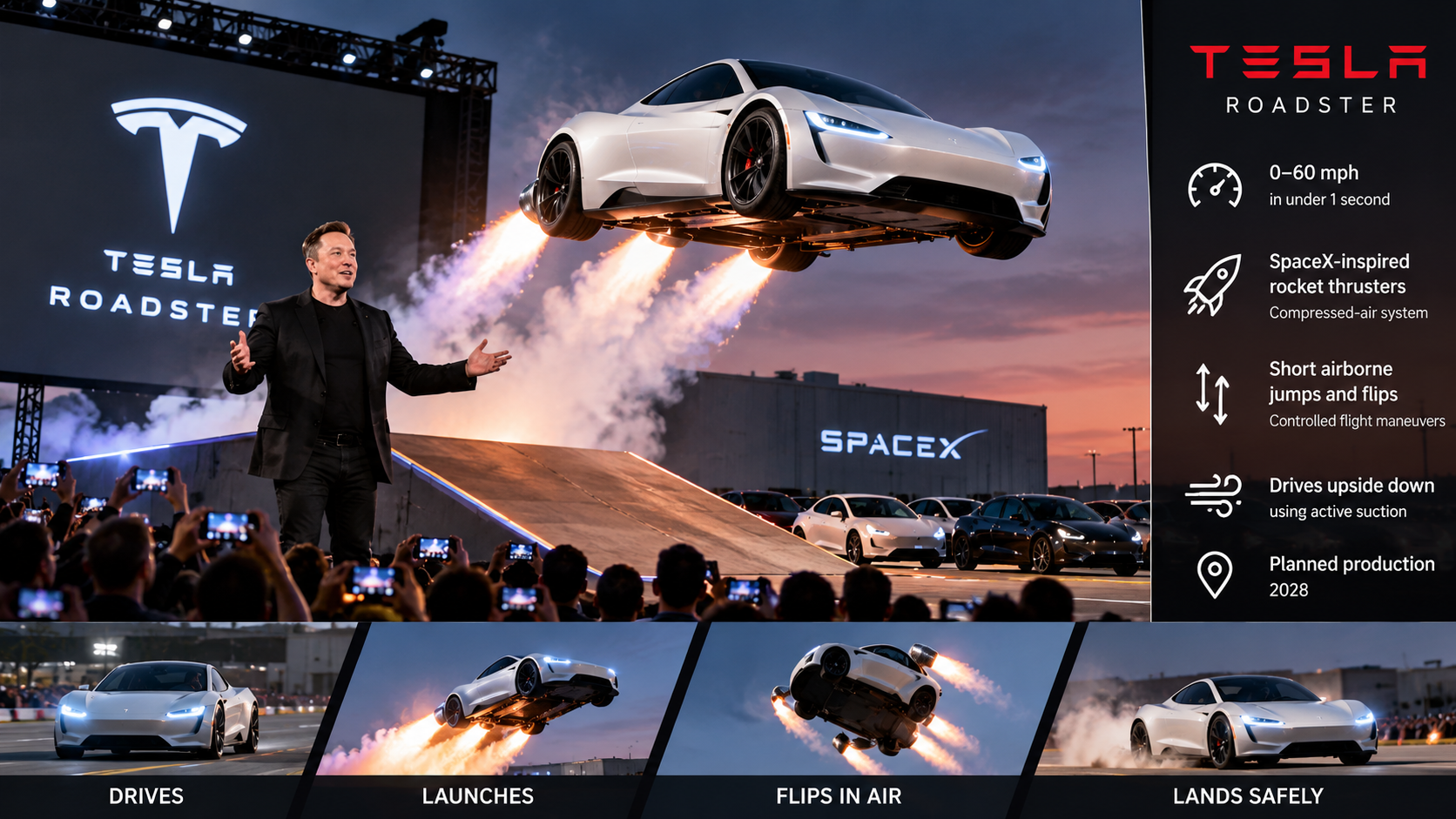 Elon must roadster car