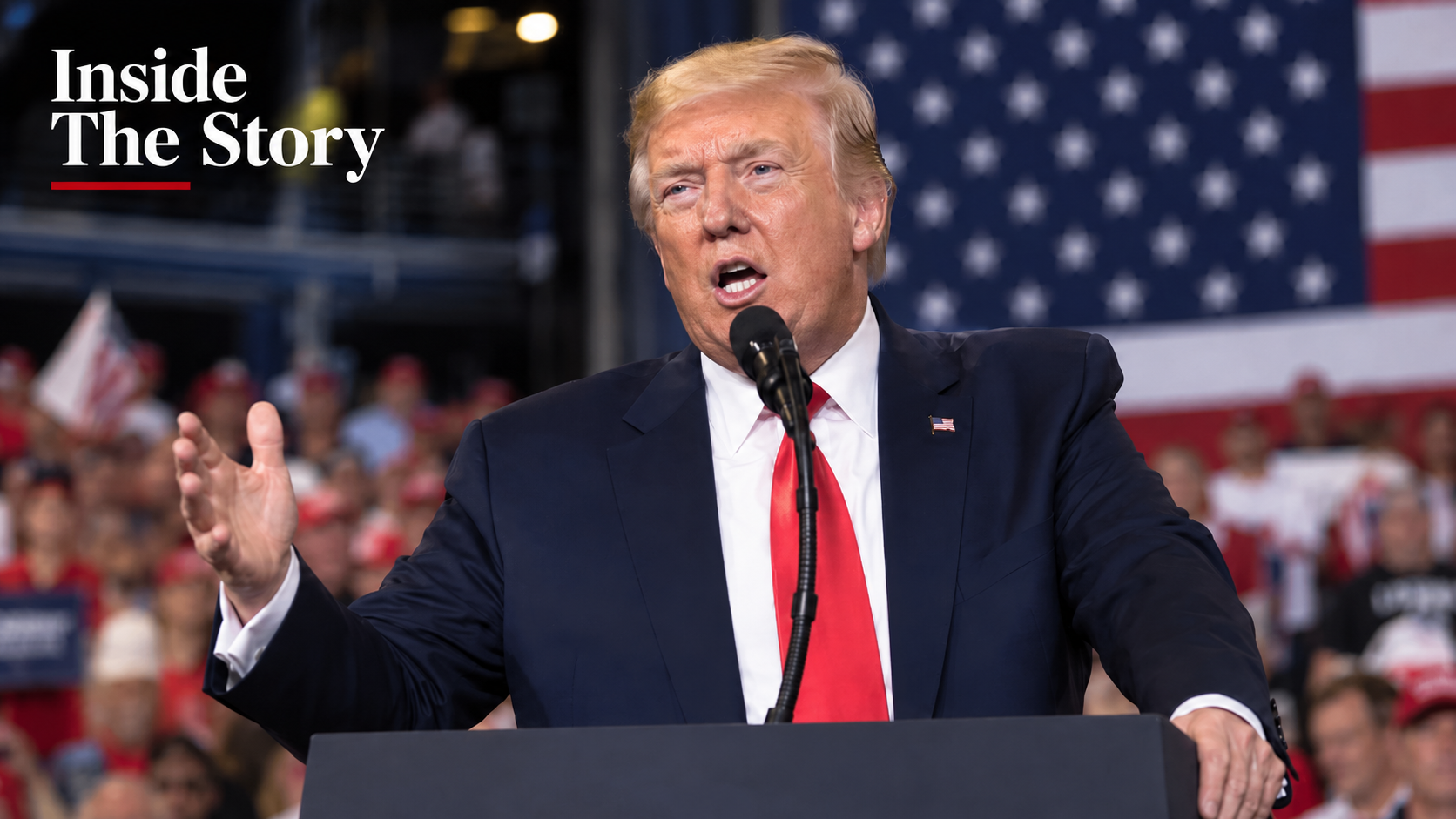 trump giving speech in rally